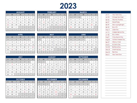 2023 PHILIPPINES ANNUAL CALENDAR WITH .